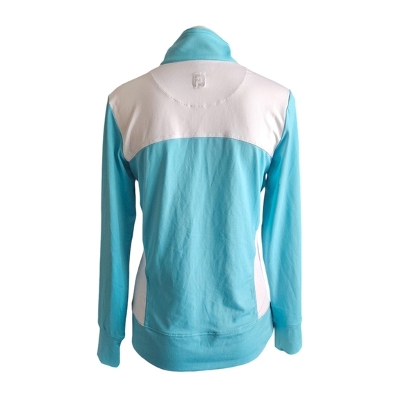 Foot Joy Womens S Golf Jacket Zip Up Track Style Aqua - Picture 5 of 12